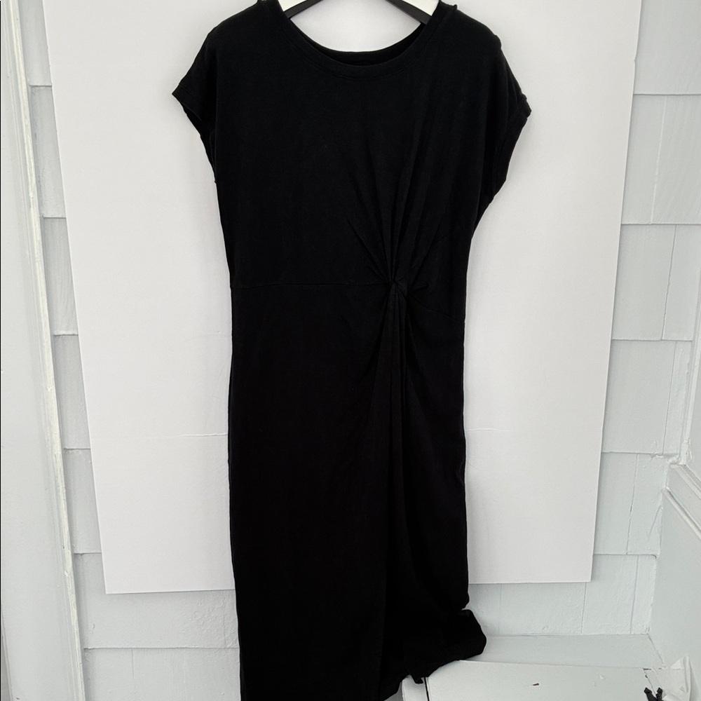 Caslon Chic Black Front Knot Dress 100% Organic Cotton Large